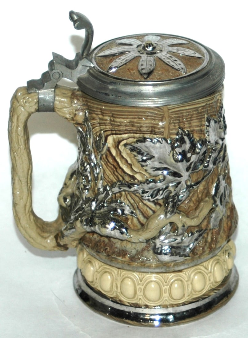 Mettlach Earlyware Tree Trunk Design Stein - 3