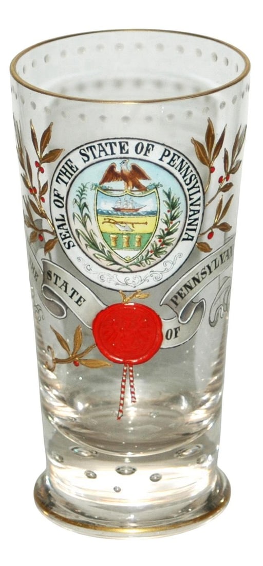 State Seal of Pennsylvania Blown Glass Beaker (1 of 4)