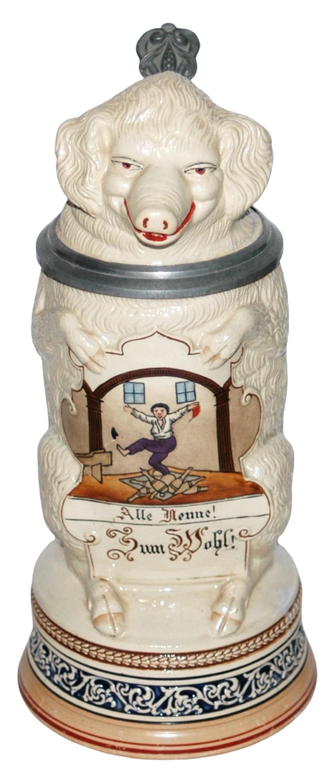 Bear w Bowling Pin Boy Scene Character Stein (1 of 4)