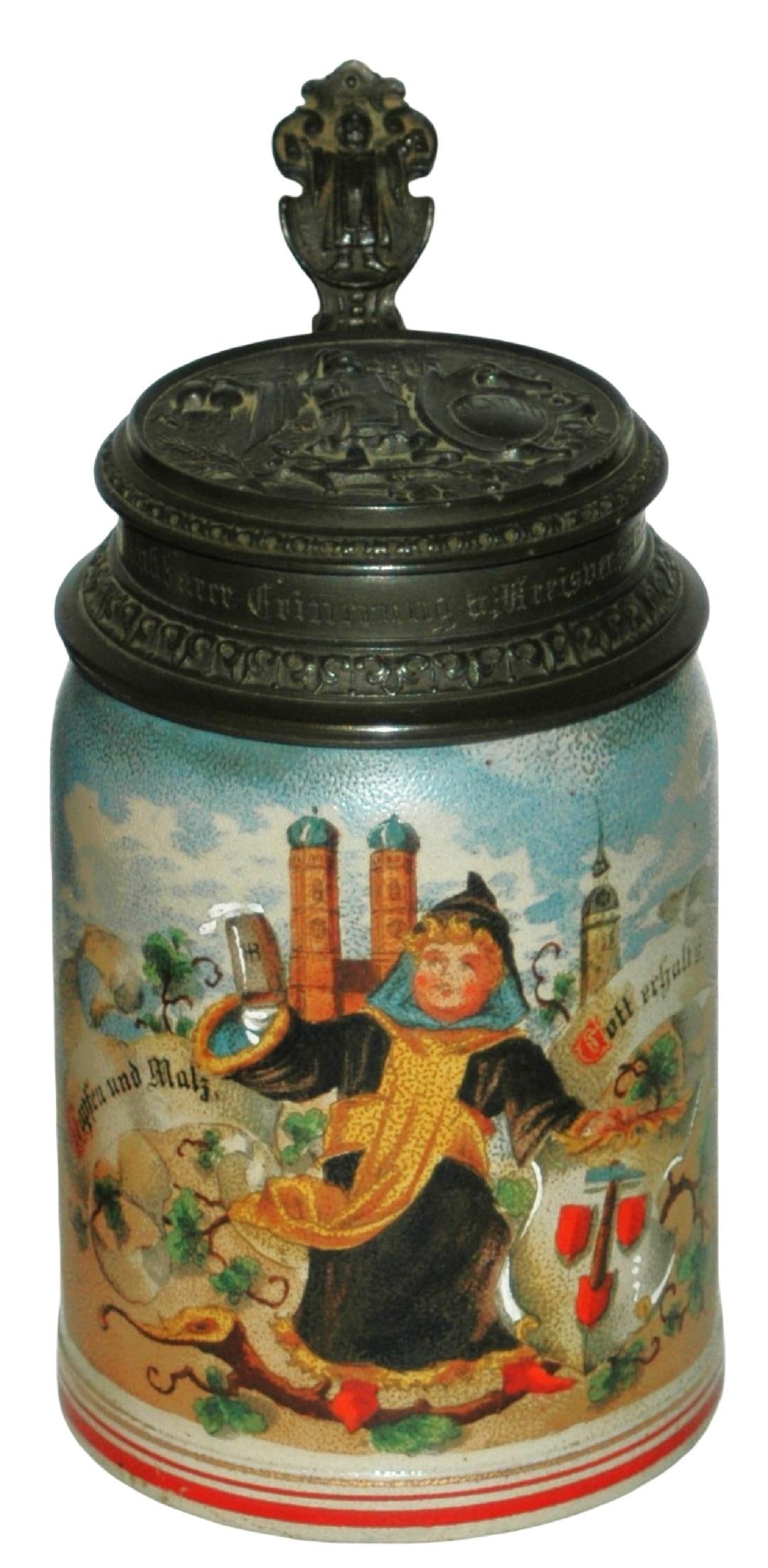 Munich Child & Lid Stoneware Stein (1 of 4)