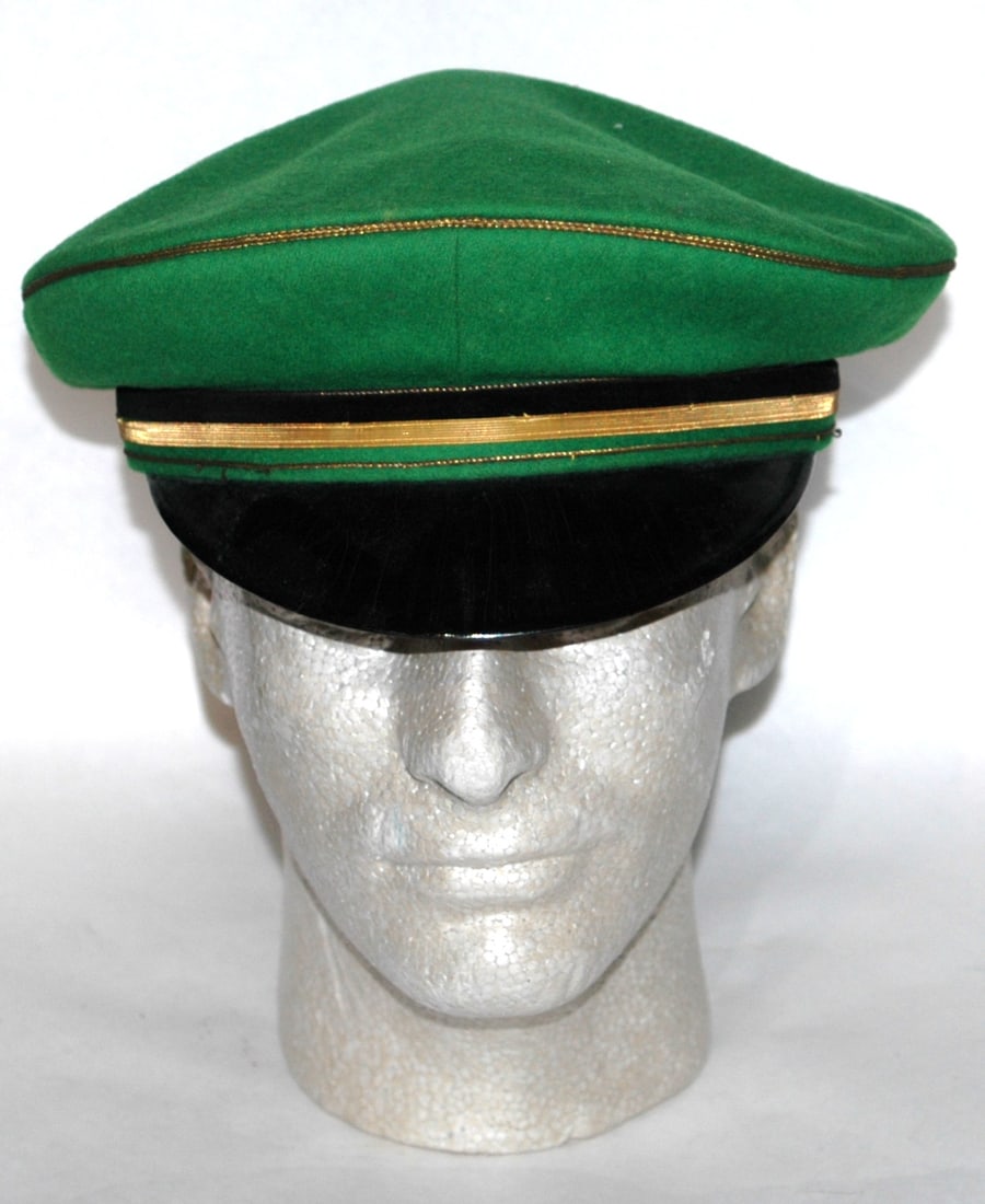 Dueling Fraternal Student Green & Black Hat: German Dueling Fraternal Student Hat. Green and black.