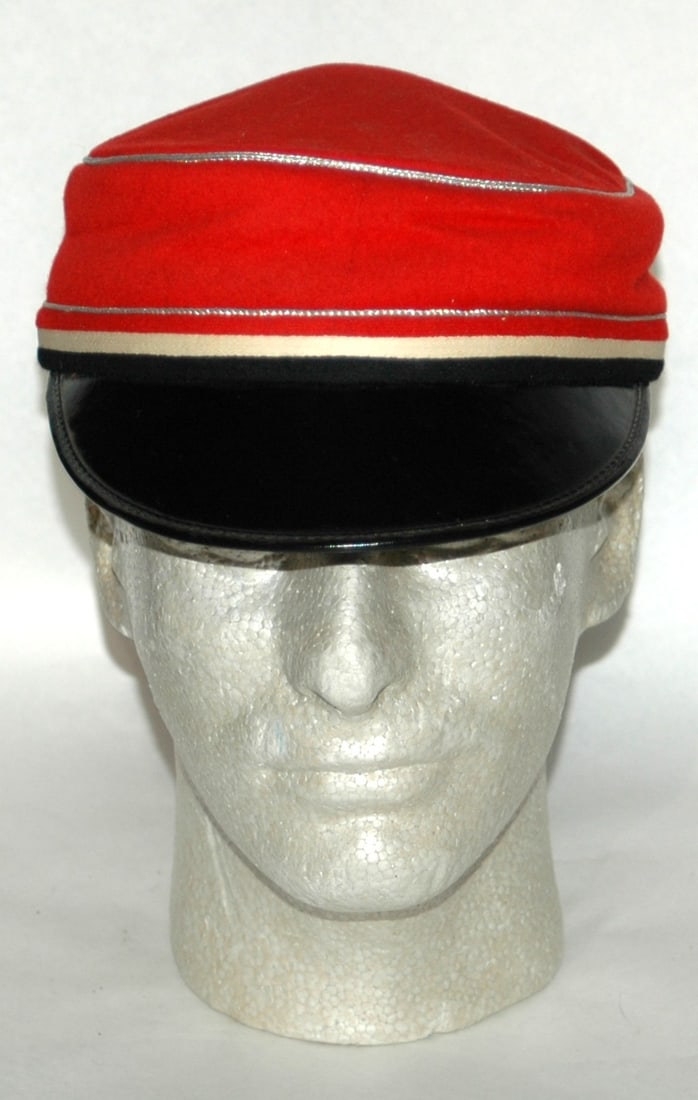 Dueling Fraternal Student Red & Black Hat: German Dueling Fraternal Student Hat. Red and black.