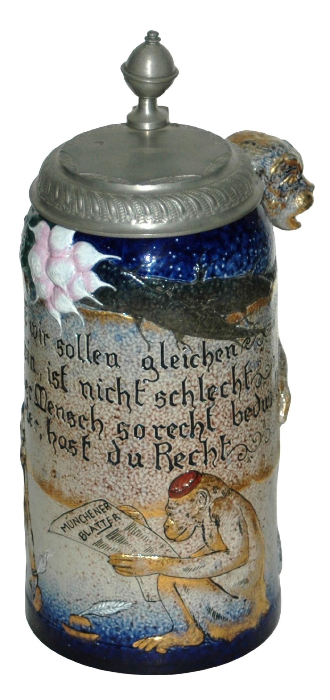 1L Student Monkey Stein & Ape Handle Sarrguemines (1 of 4)