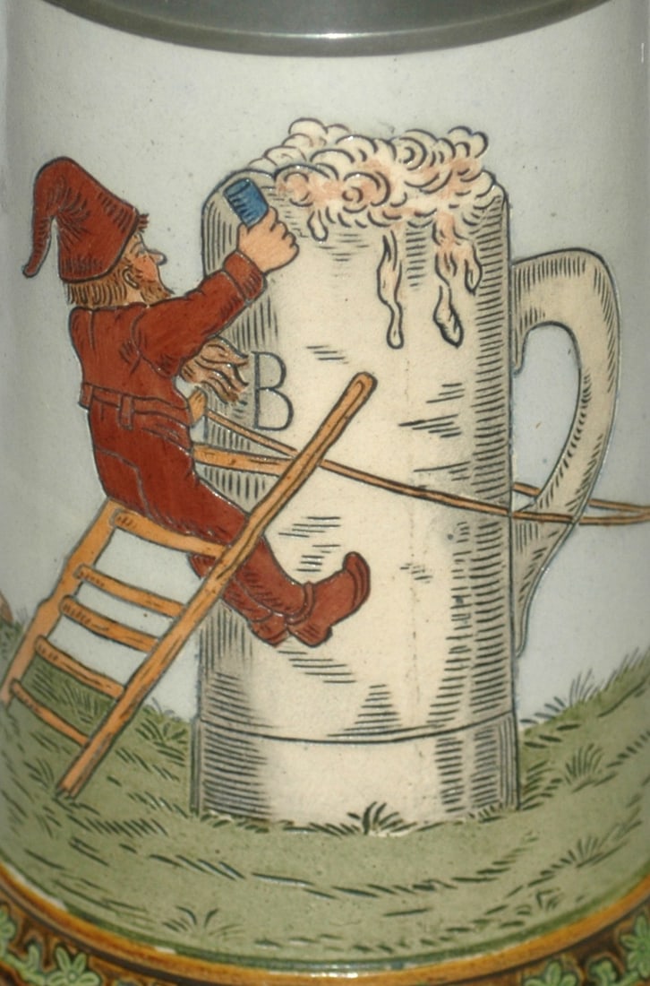 HR Dwarf on Ladder w Large Stein - 2
