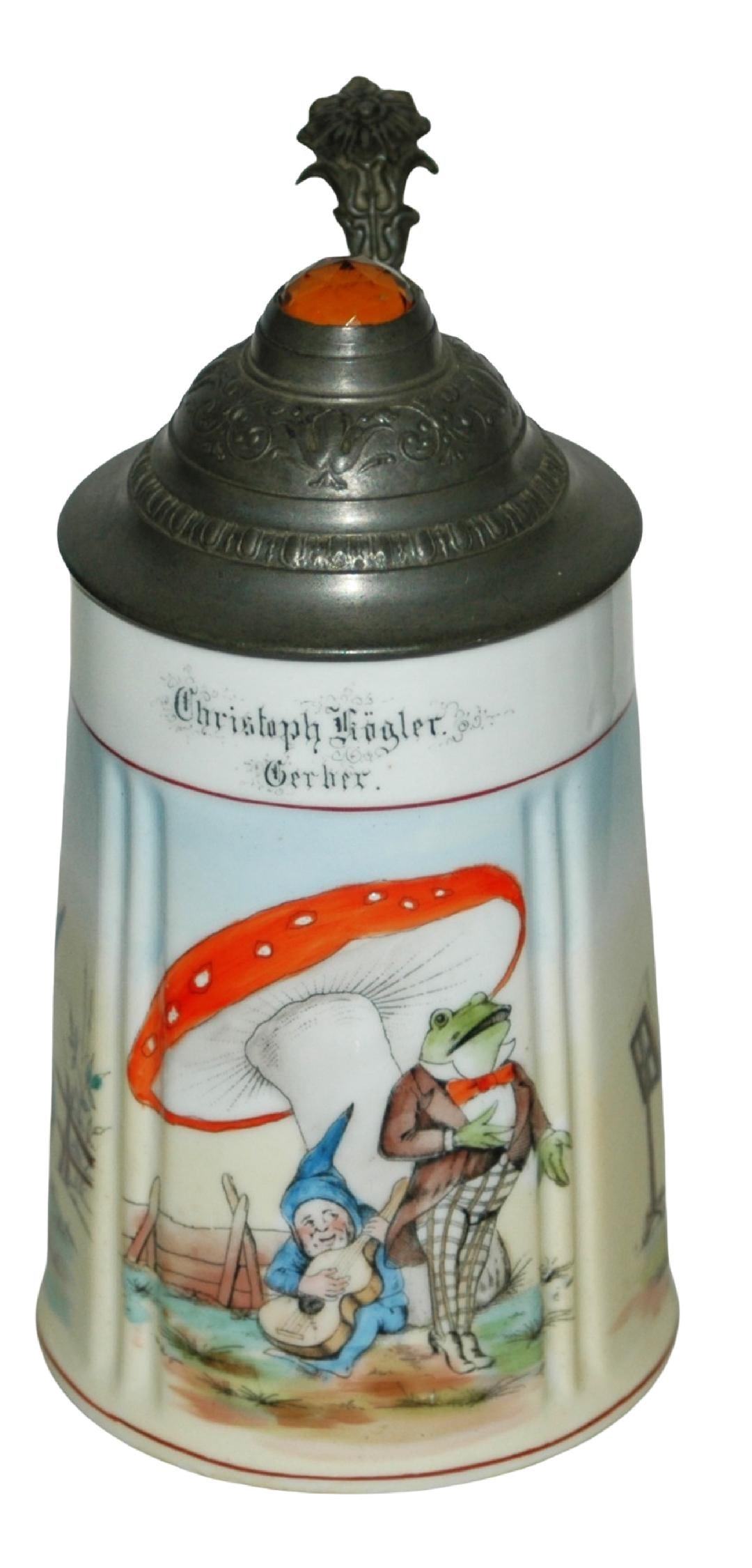 Singing Frog w Musician Dwarf Stein w Prism Lid (1 of 5)