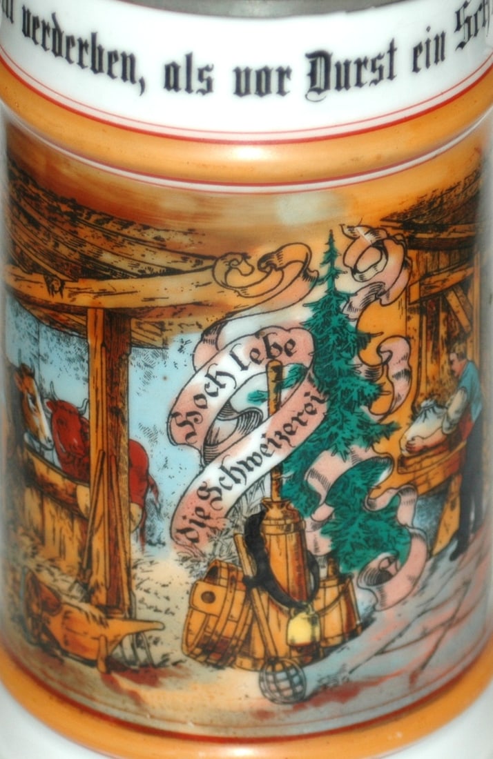Occupational Cheese Maker w Farm Scenes Stein - 2