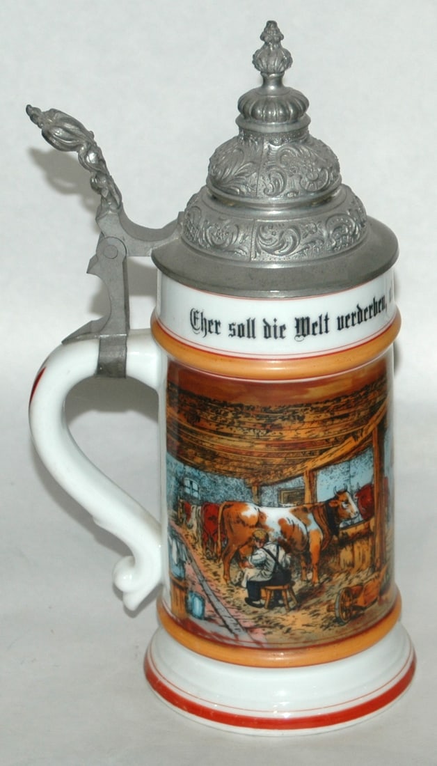 Occupational Cheese Maker w Farm Scenes Stein - 3
