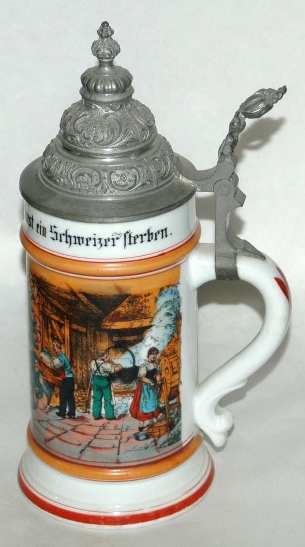 Occupational Cheese Maker w Farm Scenes Stein - 4