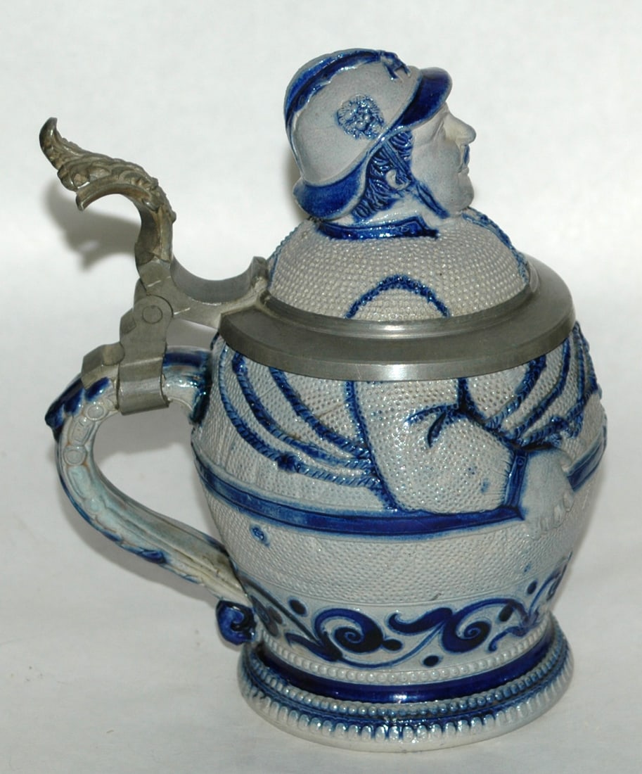 Uniformed Fireman W Rope Character Stein - 3