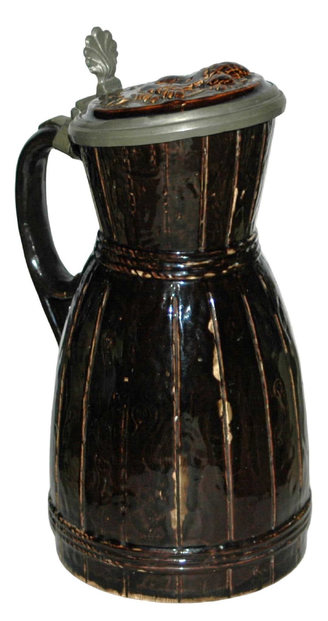 1-1/2L Majolica Barrel Character Stein (1 of 3)