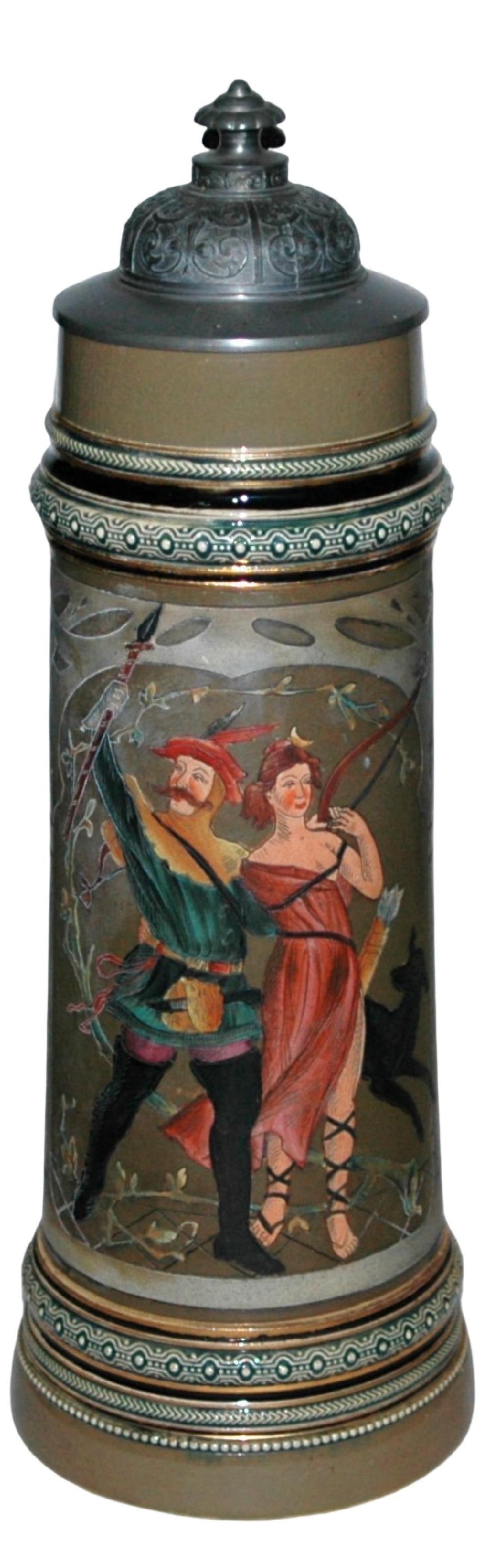 2-1/2L Diana the Huntress Game Bird Sides Stein (1 of 4)