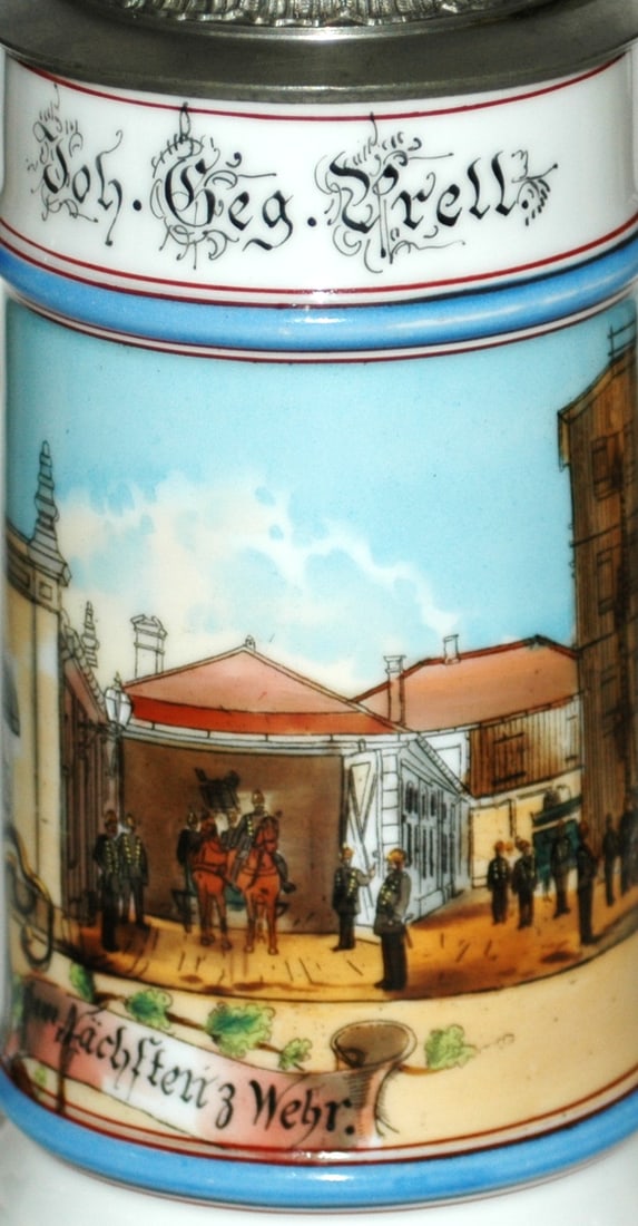 Detailed Fire Tower Academy Scene Stein - 2