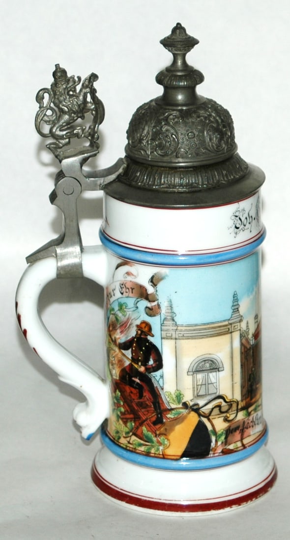 Detailed Fire Tower Academy Scene Stein - 3