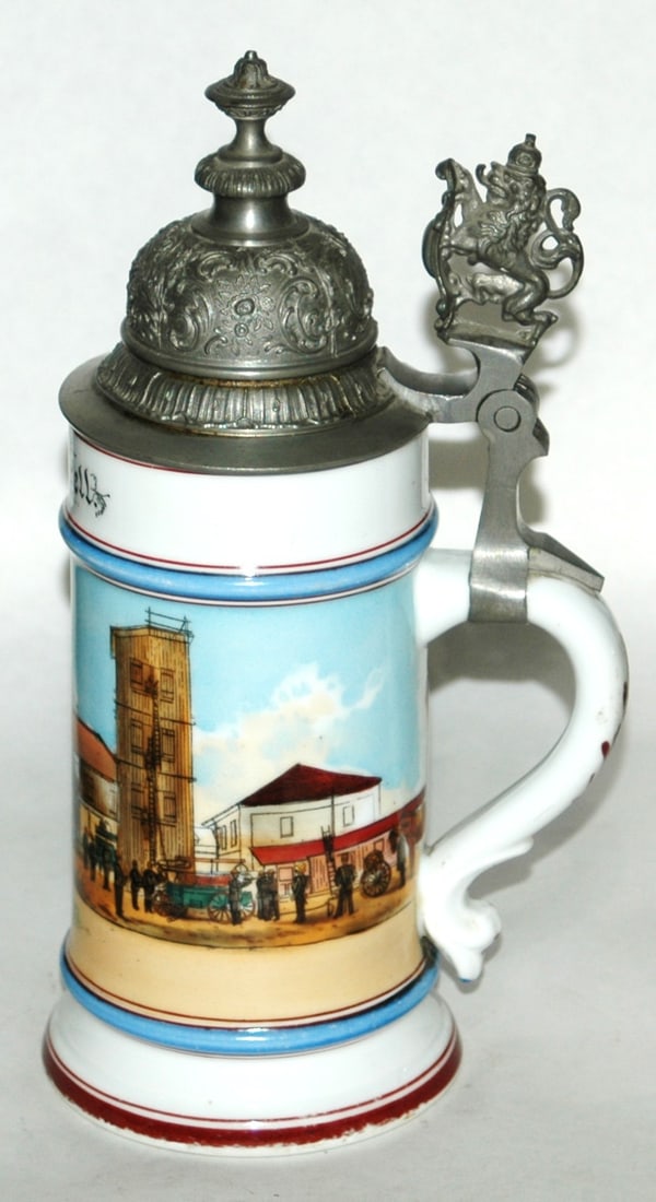 Detailed Fire Tower Academy Scene Stein - 4