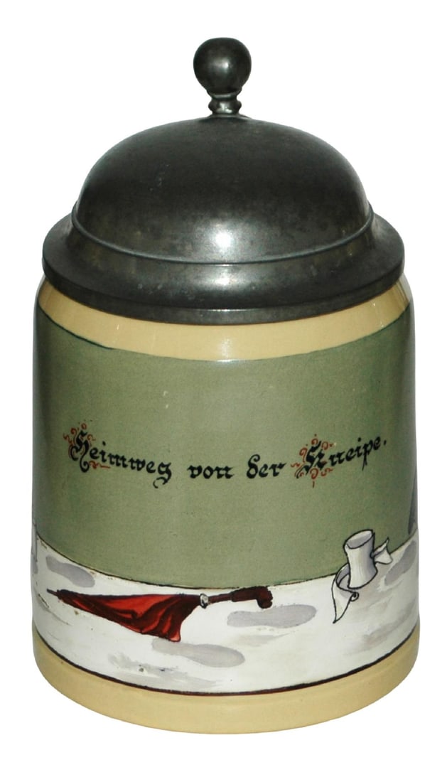 Mettlach Drunk Loses Belongings Going Home Stein (1 of 3)