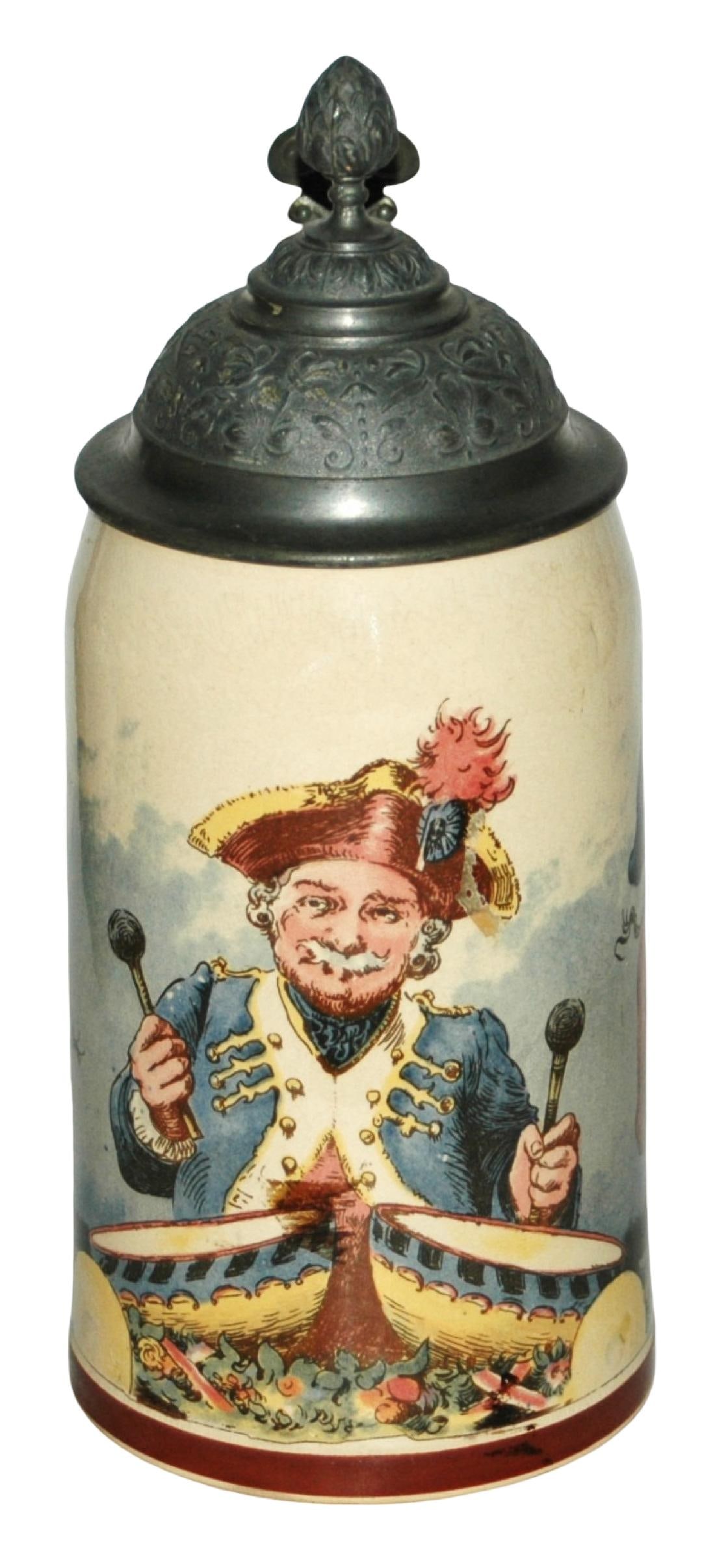 Mettlach Soldier Playing Instruments Schlitt Stein (1 of 4)