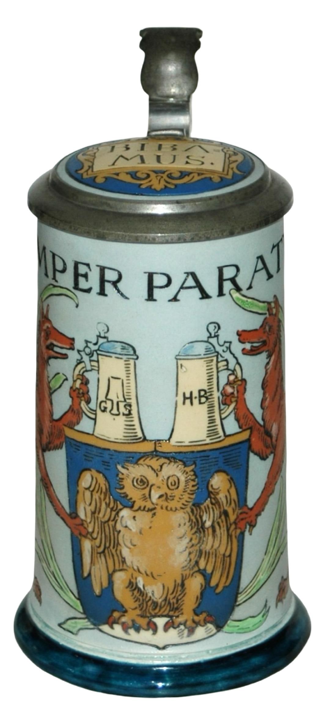 4/10L Mettlach Wolf Stein w his Tail as the Handle (1 of 5)