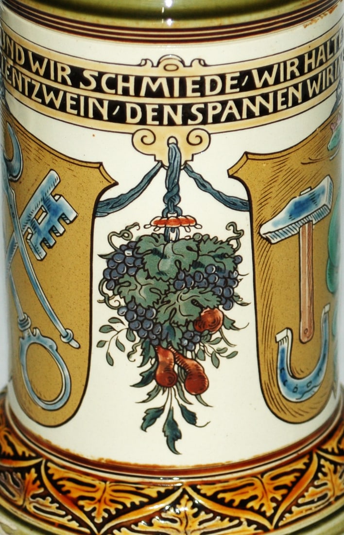 Uncommon Mettlach Blacksmith Occupational Stein - 2