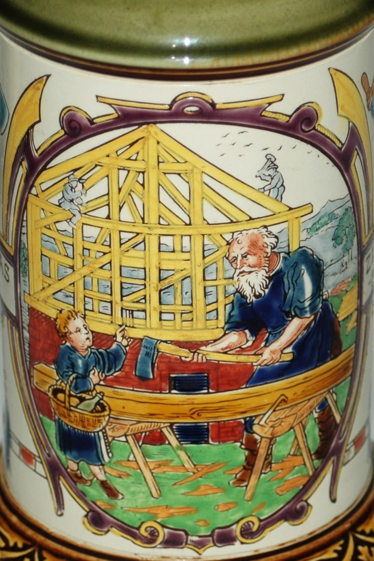 Mettlach Carpenter Occupational Stein - 2