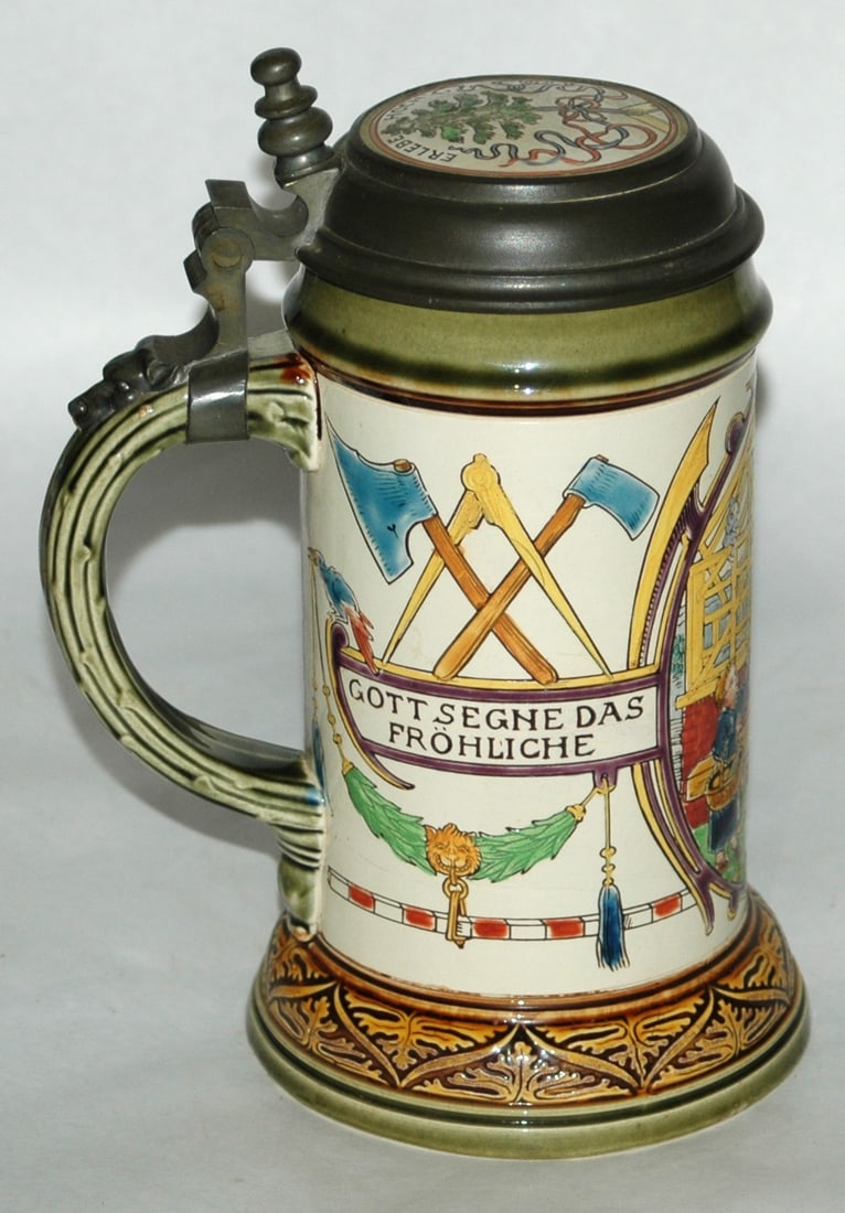Mettlach Carpenter Occupational Stein - 3