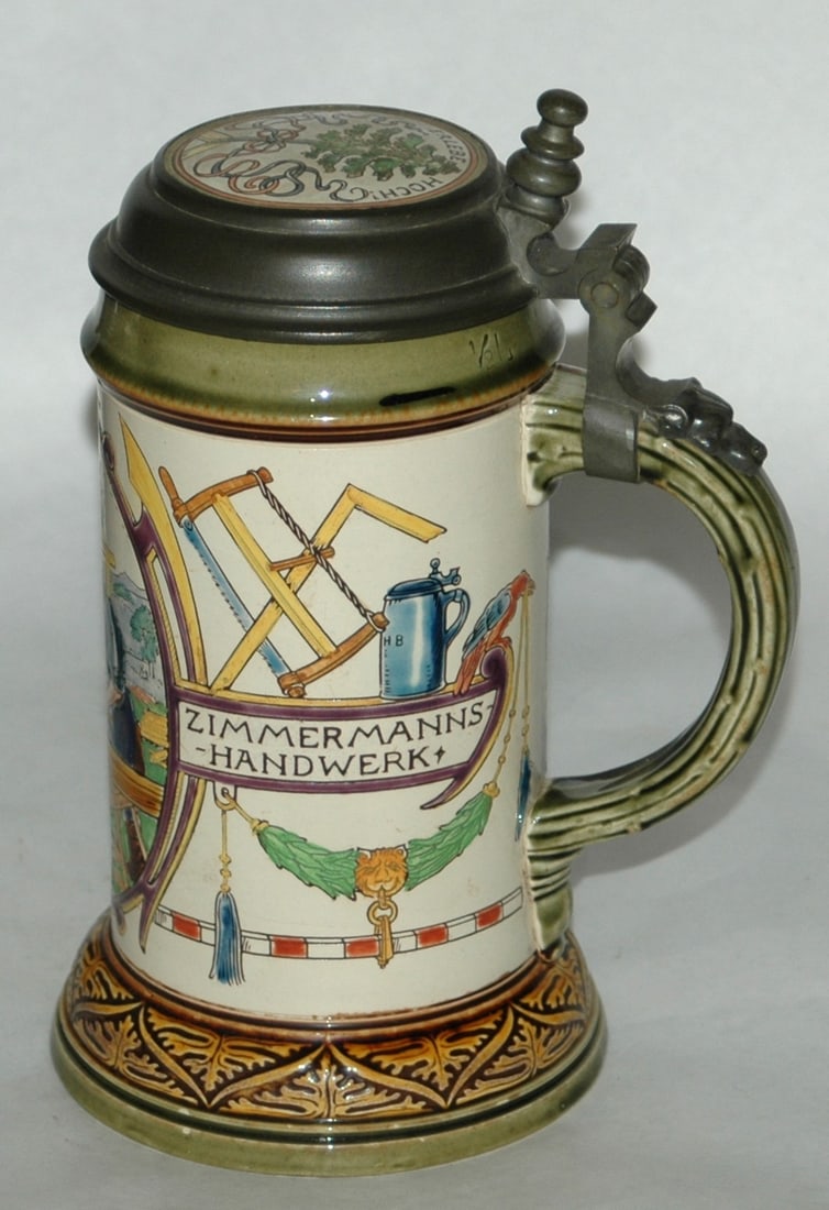 Mettlach Carpenter Occupational Stein - 4