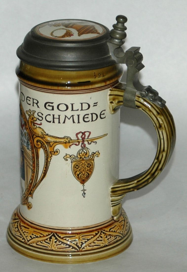 Mettlach Goldsmith Occupational Stein - 4