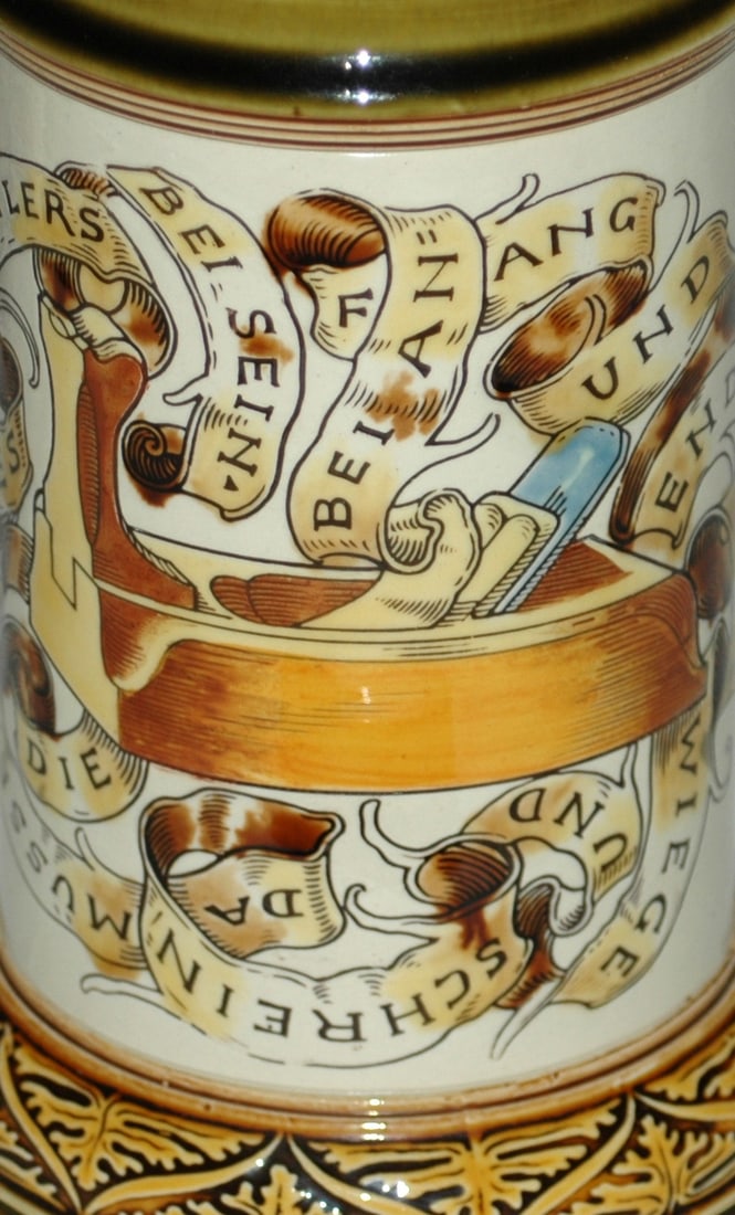 Mettlach Cabinet Maker Occupational Stein - 2