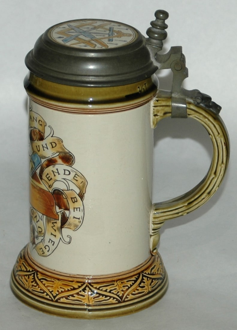 Mettlach Cabinet Maker Occupational Stein - 4