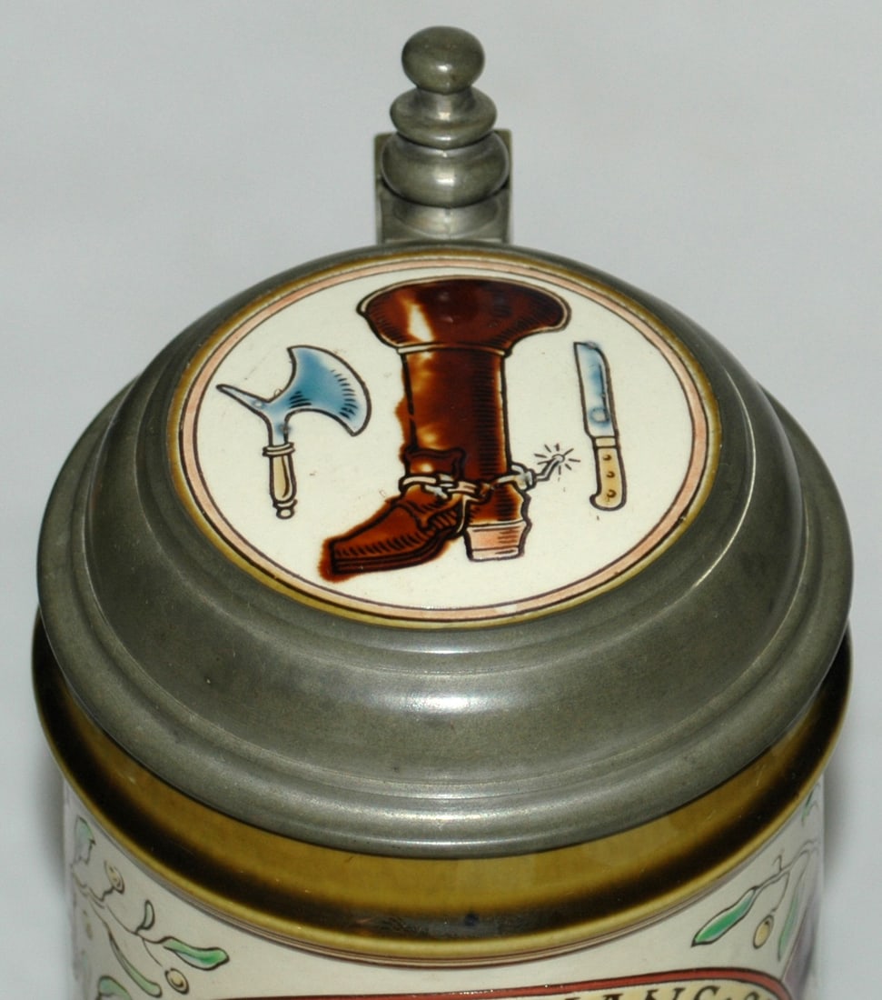 Mettlach Shoemaker Occupational Stein - 5