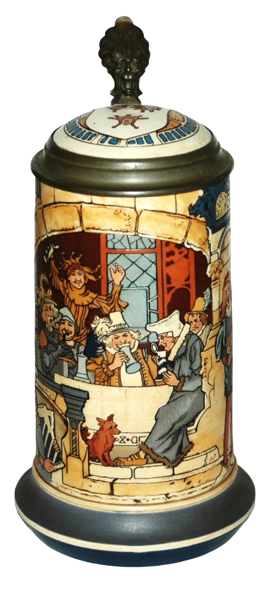 Mettlach Knight & Jester at Castle Party Stein (1 of 5)