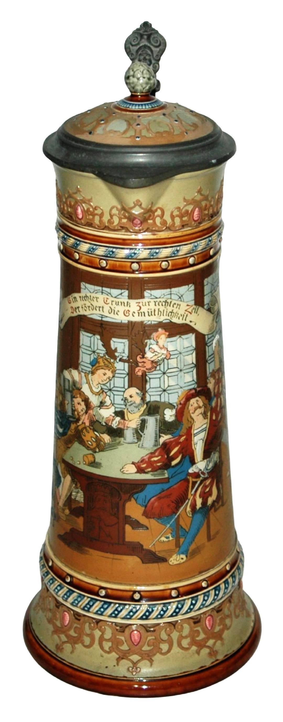 3L Mettlach Landsknecht Served at a Tavern Stein (1 of 5)