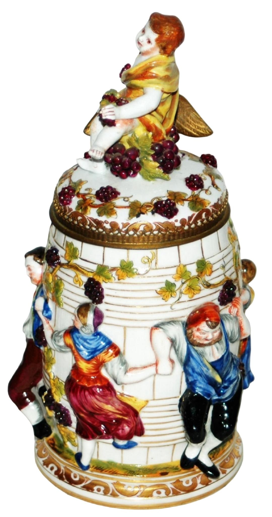 Capo-di-Monte Relief Dancers on Barrel Body Stein (1 of 5)