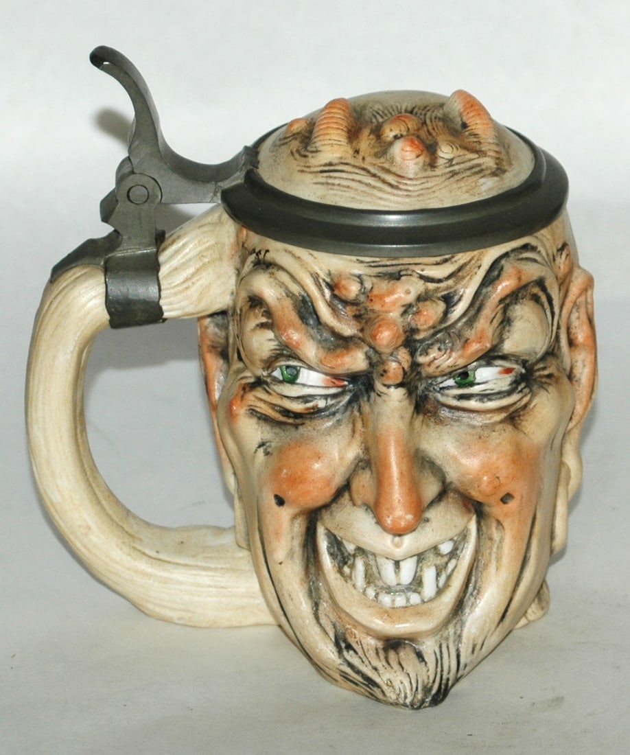 Bohne Double Sided Devil & Skull Character Stein - 2