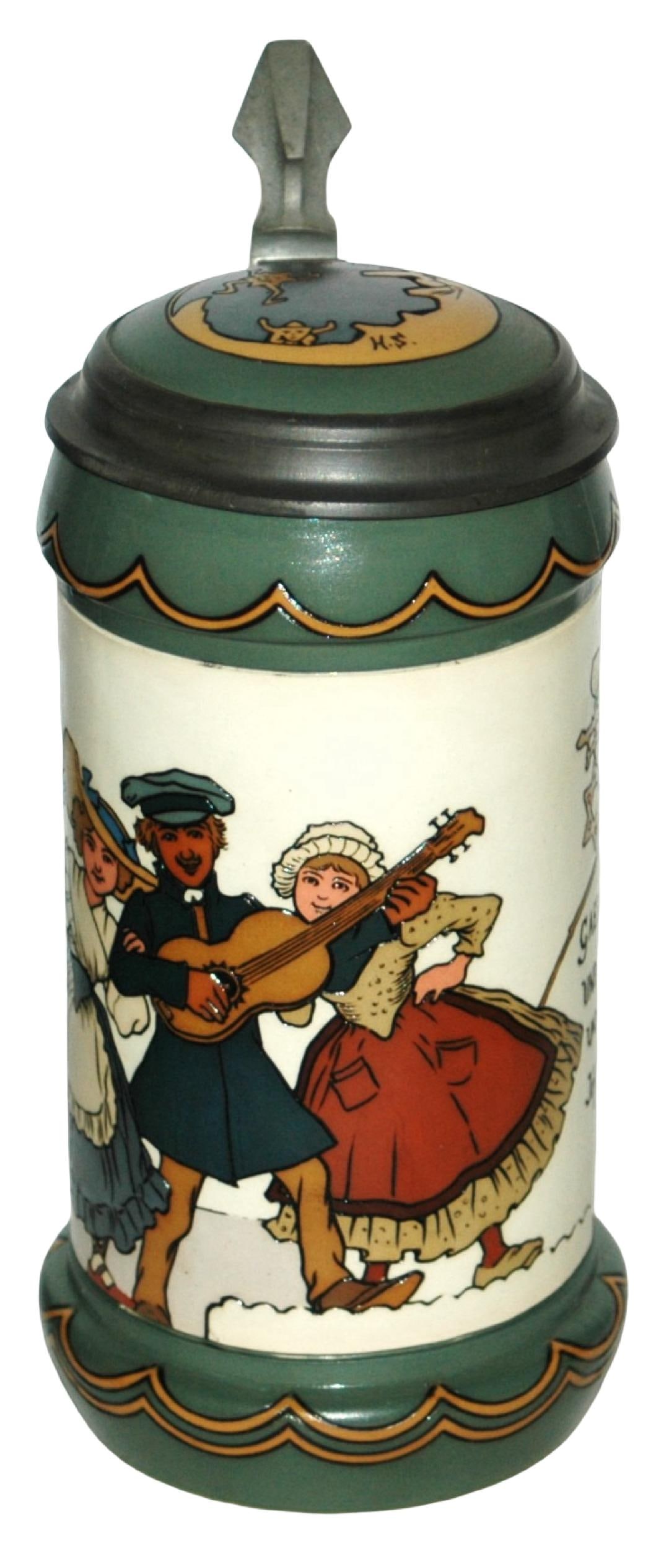 1L Mettlach Schlitt Guitar Player & Women Stein (1 of 5)