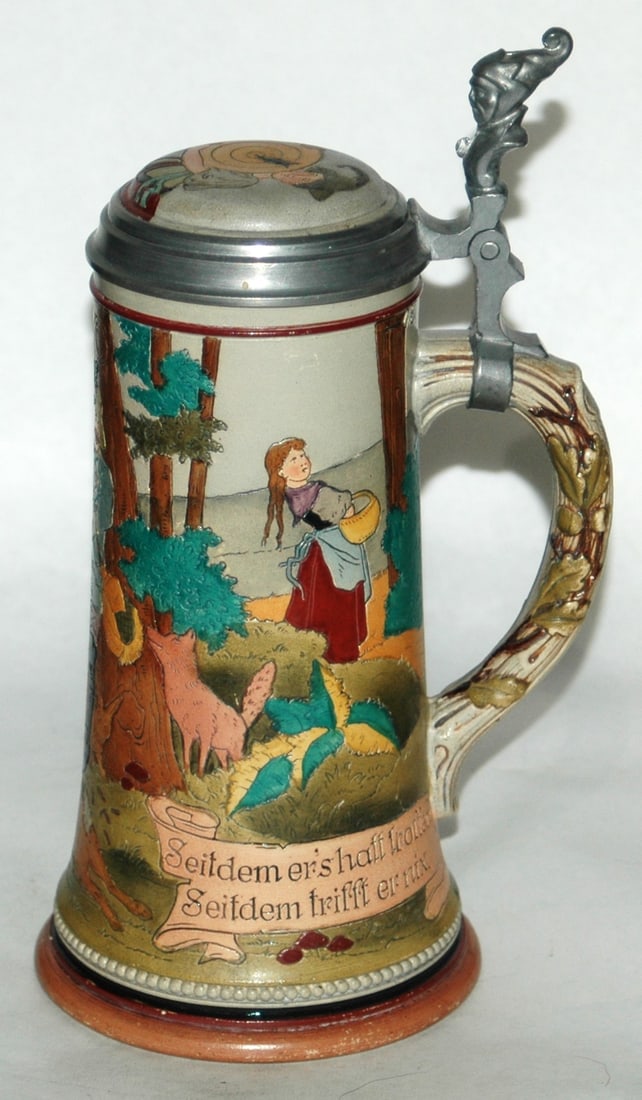 Hunter w Rabbit Hiding behind Tree Stein - 4