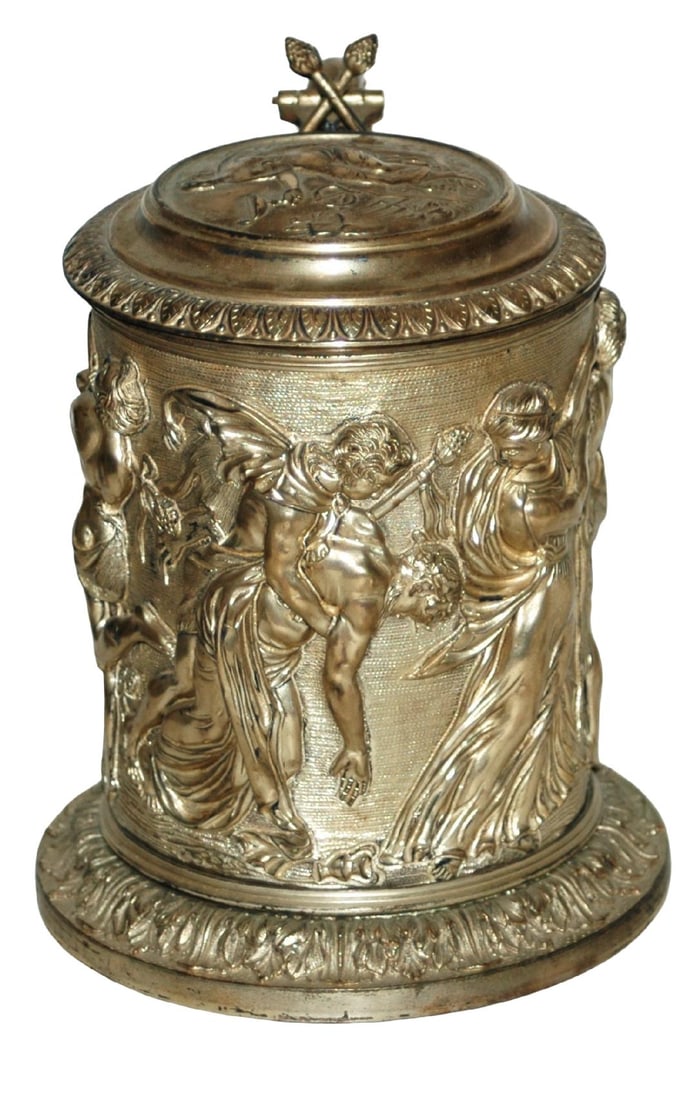 1L Silver Plate Musicians & Dancers Stein (1 of 5)