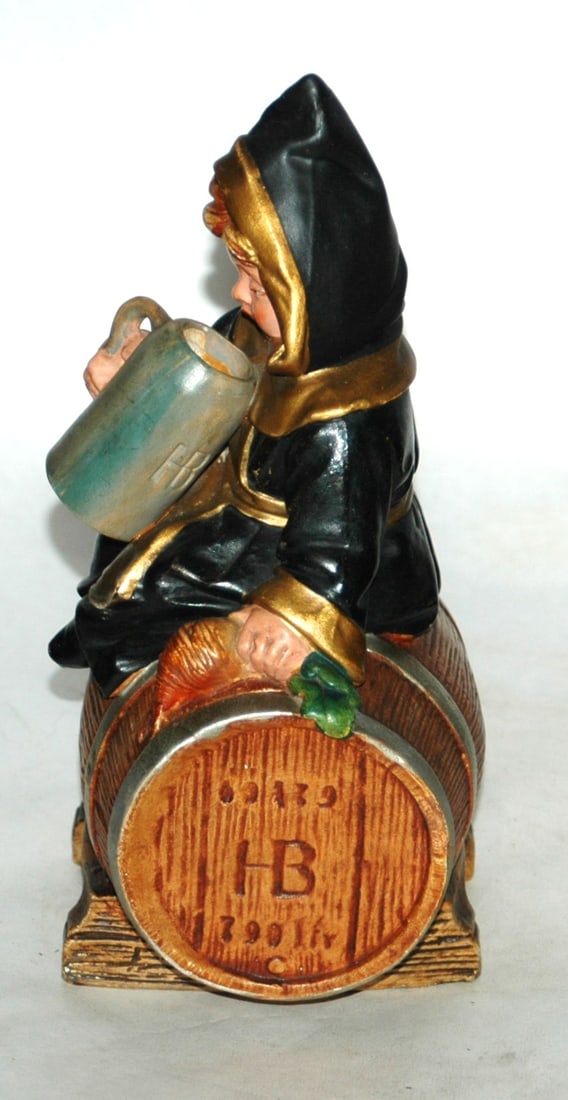 Terracotta Munich Child on Barrel w Large HB Stein - 4
