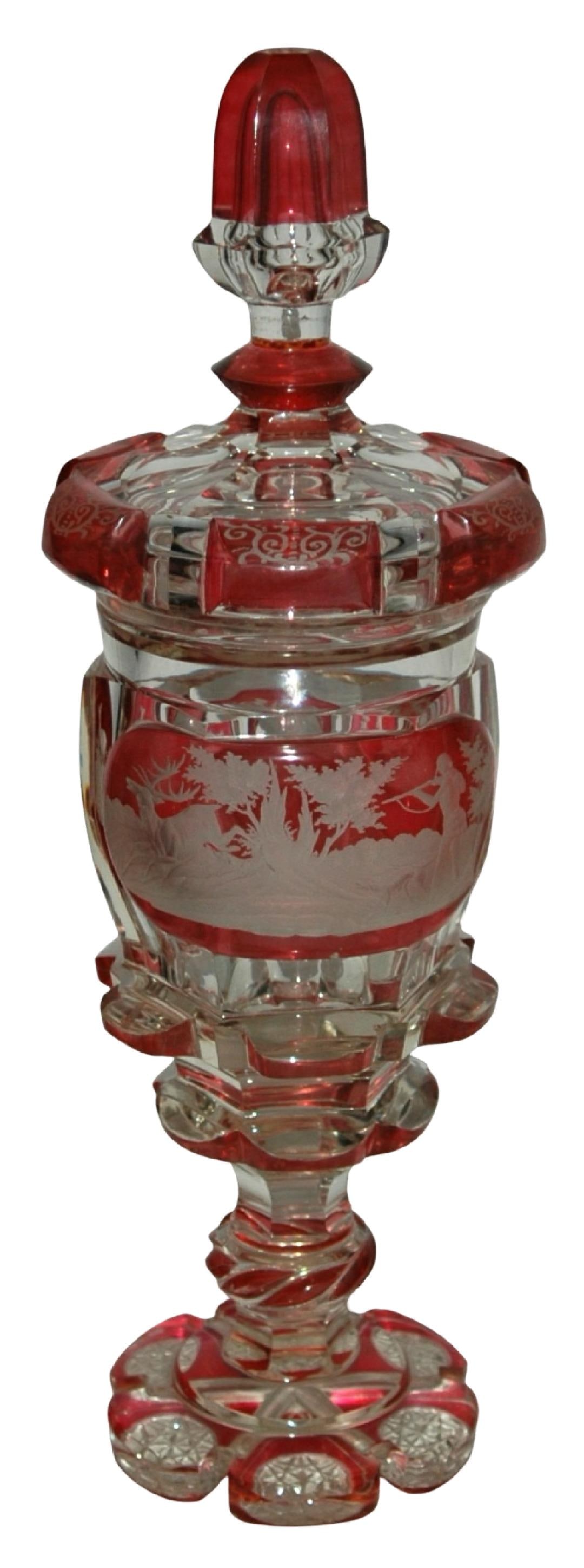 Rare 1860 George Washington Overlay Glass Beaker (1 of 4)