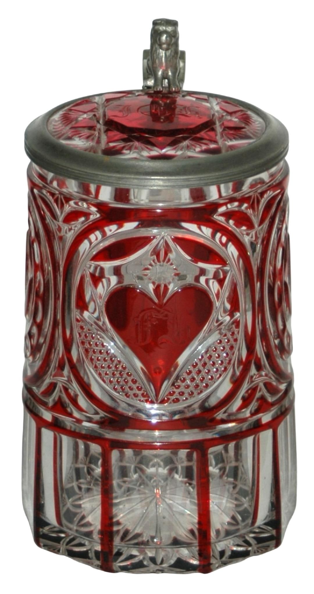 Bohemian 1860 Intaglio Mary & Christ Child Beaker (1 of 4)