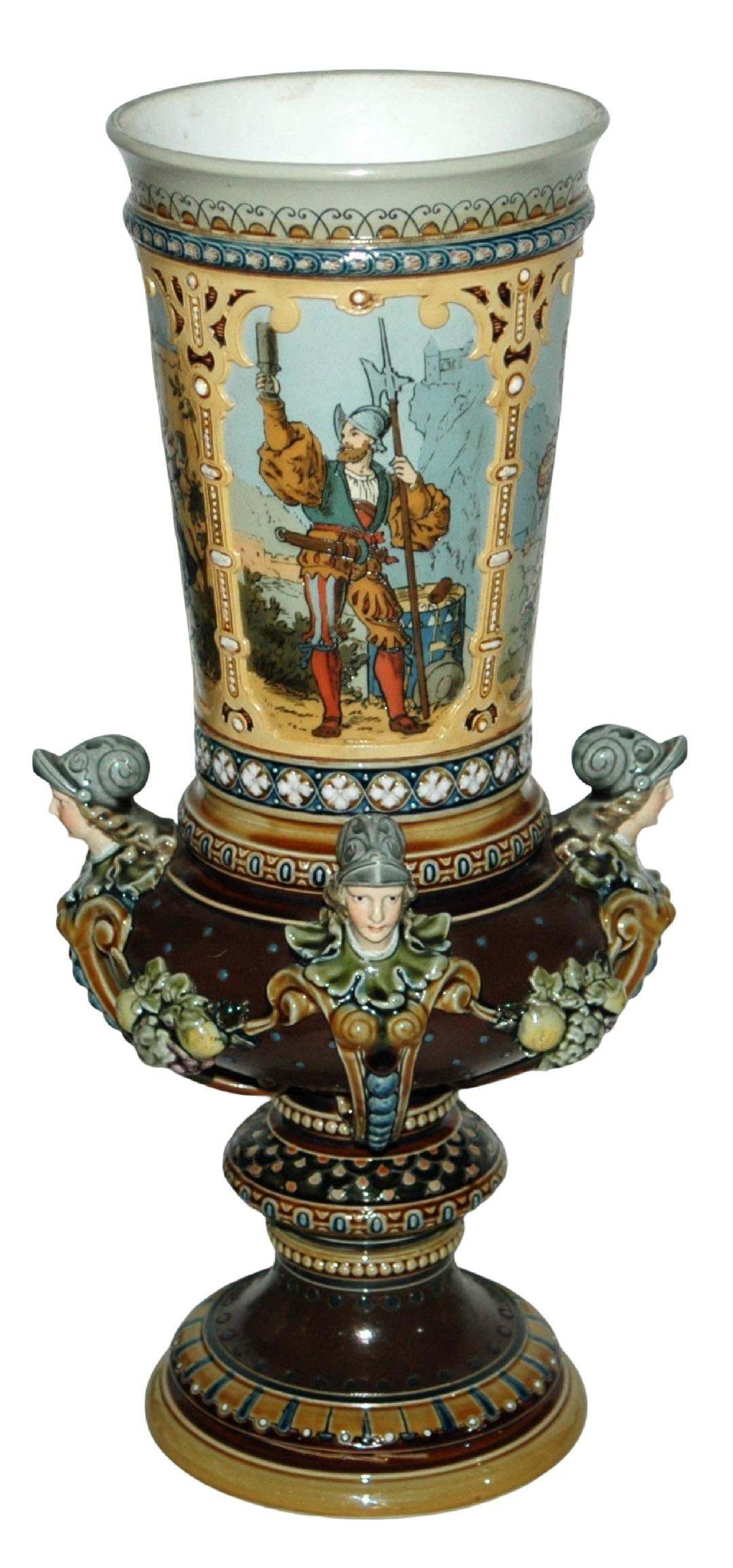 Mettlach 15" Pokal Landsknecht Woman & Musician (1 of 6)