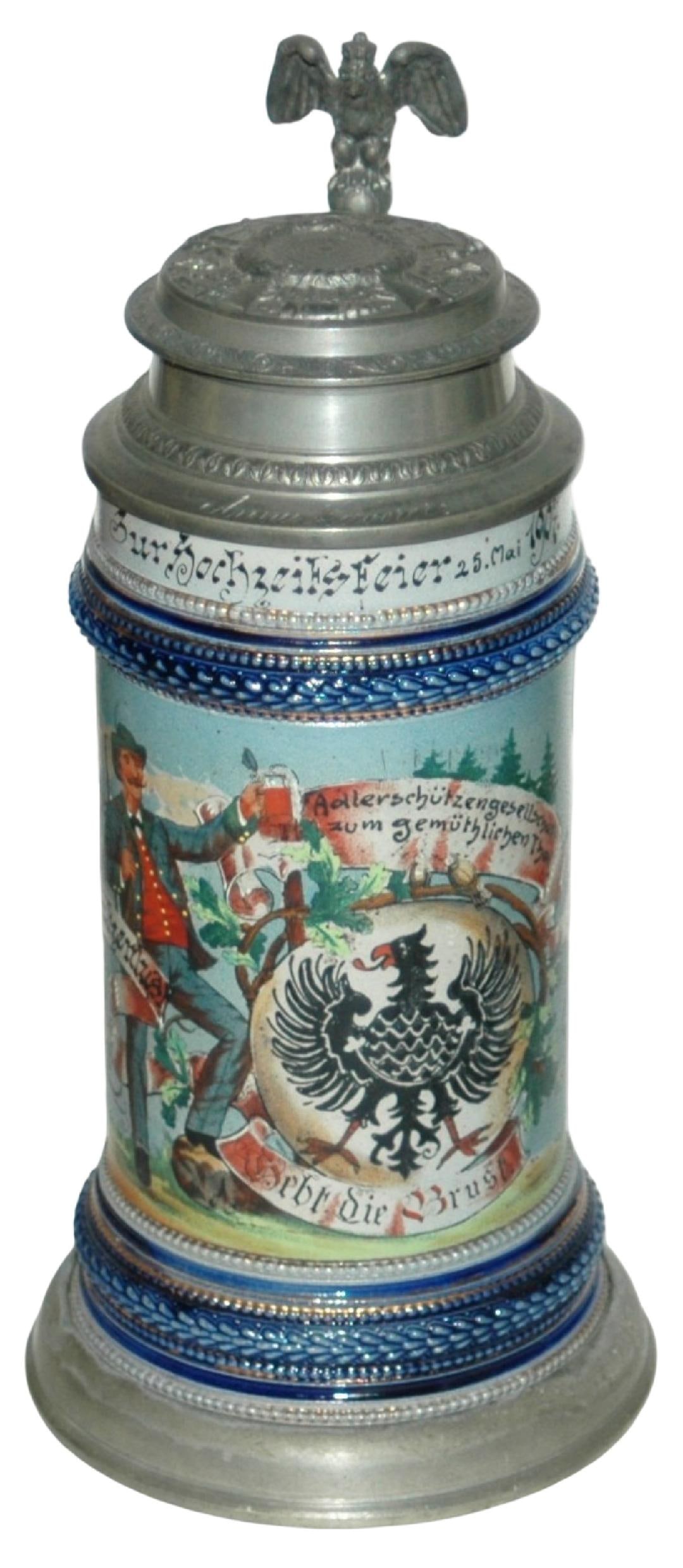 1907 Shooting Competition Eagle Shield Stein (1 of 5)