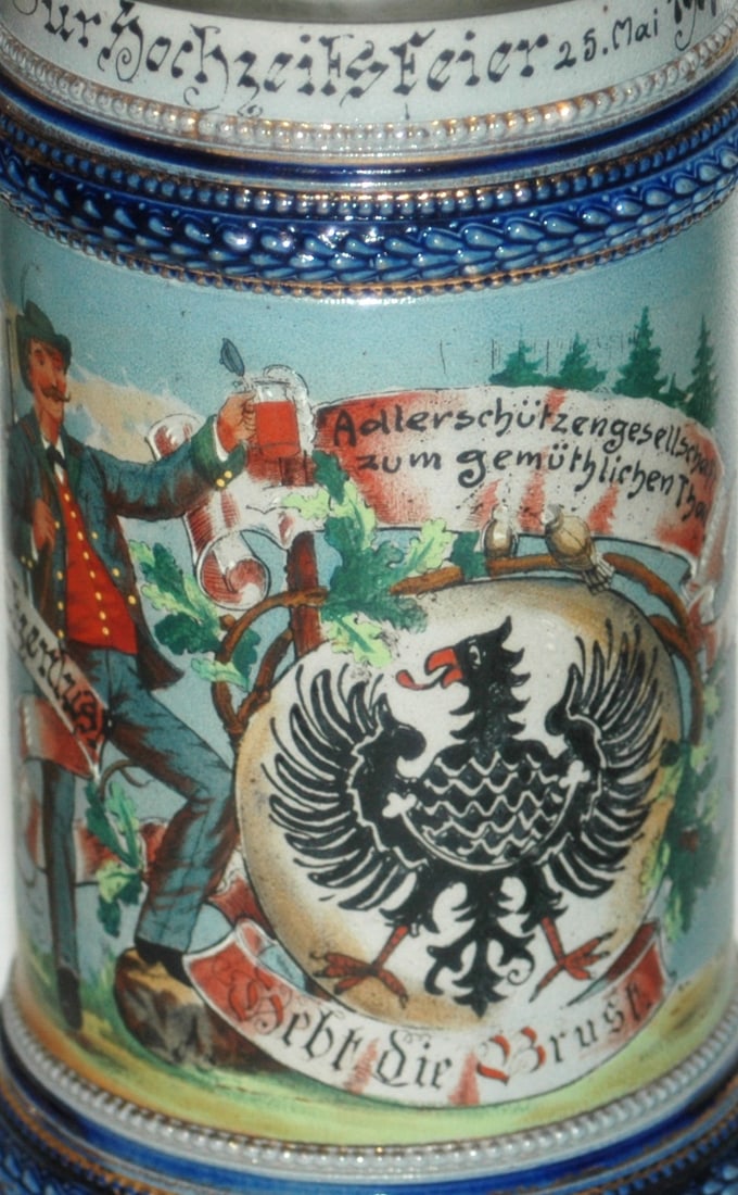 1907 Shooting Competition Eagle Shield Stein - 2