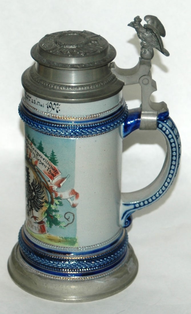 1907 Shooting Competition Eagle Shield Stein - 4