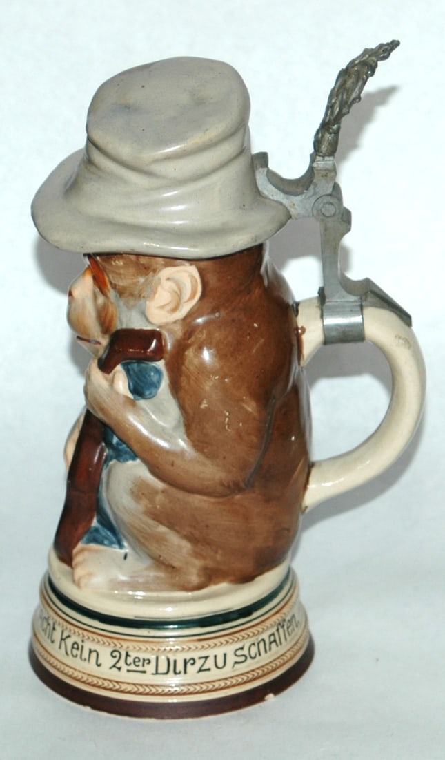 Monkey w Guitar & Top Hat Character Stein - 4