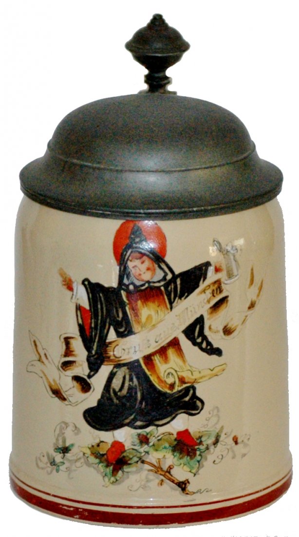 Munich Child Mettlach Stein: Mettlach #1526 POG 1/2L. Munich Child. Mint.