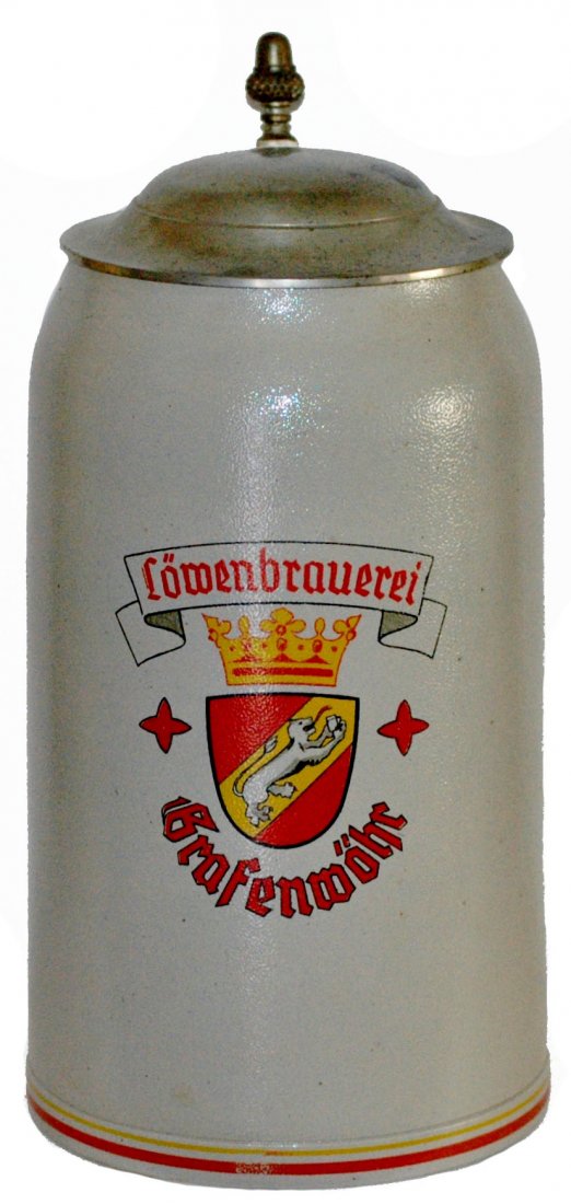 Lowenbrauerei Brewery 5L POG Stein: Stoneware POG 5L. Lowenbrauerei brewery. Mint.