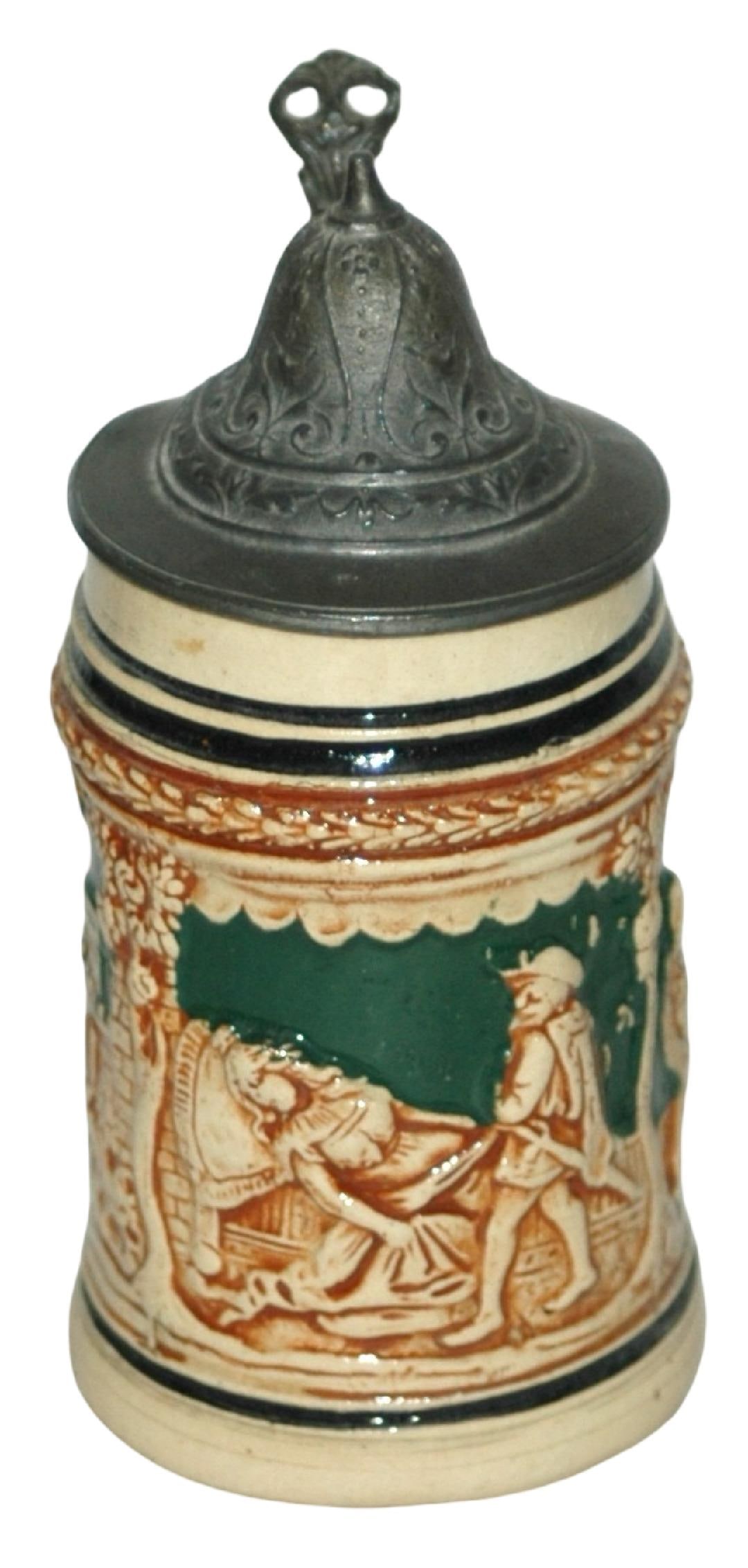 Landsknecht 1/8L Pottery Relief Stein: Pottery Relief 1/8L. Landsknecht.