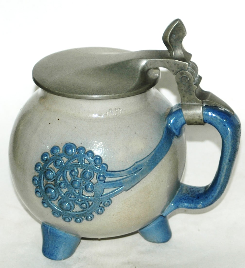Riemerschmidt Stoneware Stein in Blue Coloring - 3