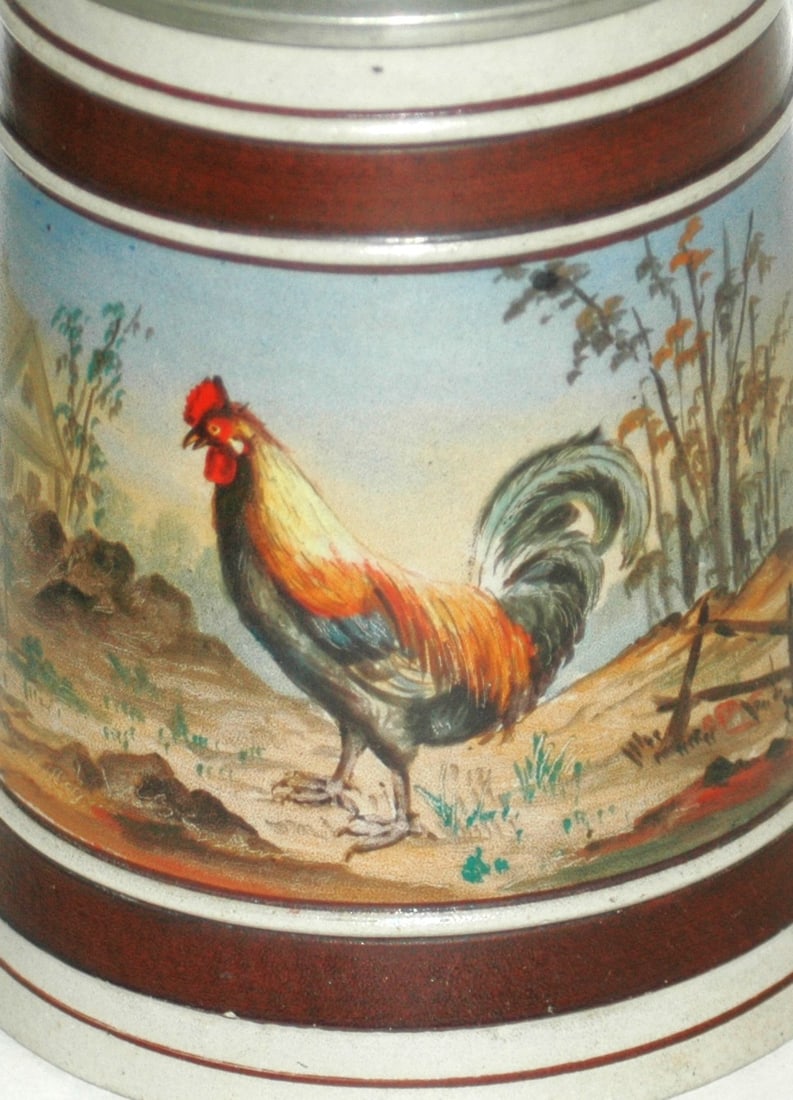 August Saeltzer Handpainted Rooster Stein - 2