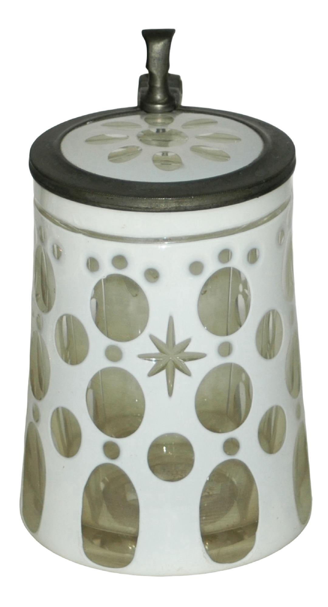 Overlay Circle & Star Cut Bohemian Glass Stein (1 of 5)